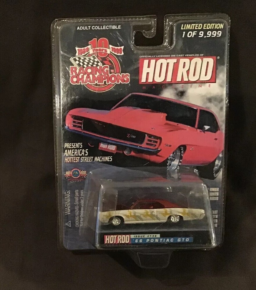 RACING CHAMPIONS 66 1966 PONTIAC GTO HOT ROD MAGAZINE COLLECTIBLE CAR  Mint