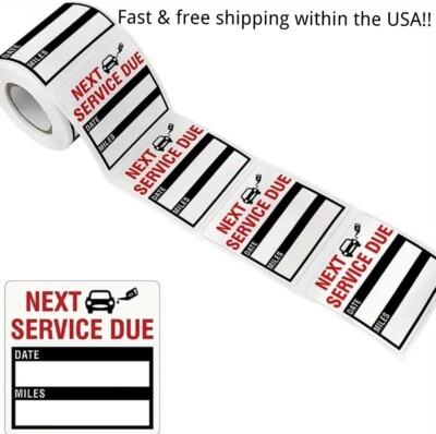 Oil Change Maintenance Next Service Due Reminder Window Stickers Labels 150 Roll