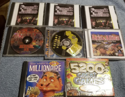 PC Game CD s Lot of 6 Windows 95 Jewel Cases  BEAT UP A Millionaire RISK 2 Axis 