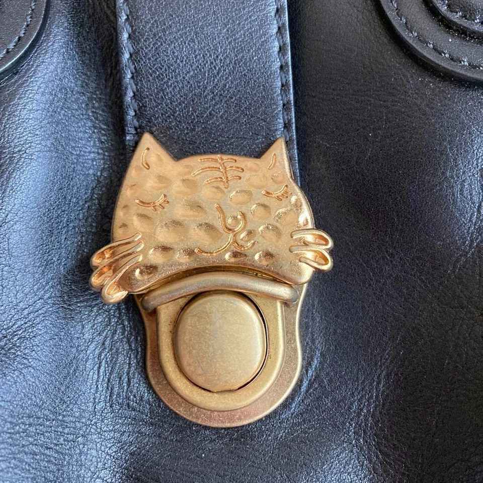 Bolso de hombro Tsumori Chisato para mujer Kariyaneko gato negro dorado damas Foto 2 de 4