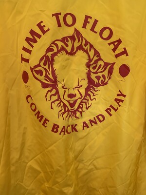 IT Chapter Two Mens XL Yellow Pennywise Windbreaker Halloween Time To Float