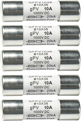5-Pack HQRP Solar PV Fast Acting Photovoltaic Fuse Link CFPV-1038 gPV type 10A