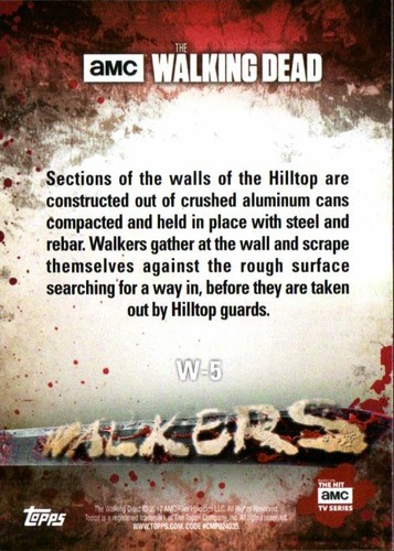 2017 Topps AMC The Walking Dead Season 7 Walkers Insert #W5 Walker - Picture 2 of 2