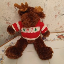 Christmas Moose Stuffed Animal Plush Dan Dee Collector's Choice