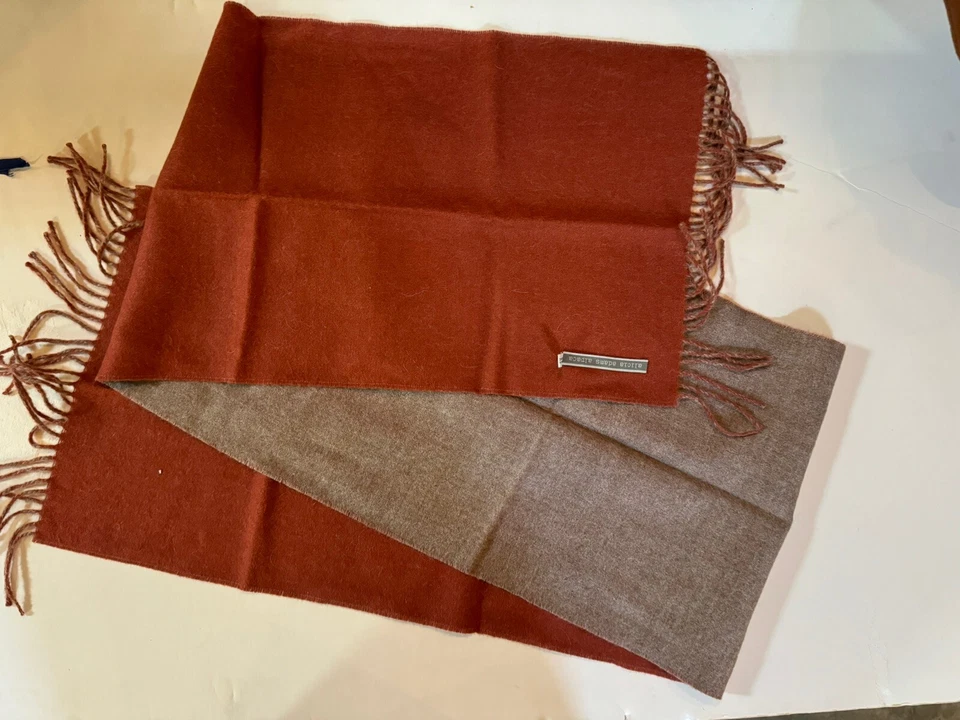 Bufanda de alpaca 100 % bebé Alicia Adams ~ color rojo topo dos tonos 12x32 Foto 2 de 4