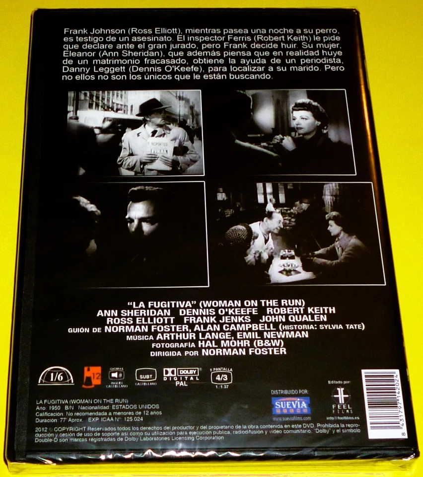 LA FUGITIVA / WOMAN ON RUN , 1950 (Dvd) English . Español - Precintada , Sealed - Imagen 2 de 2