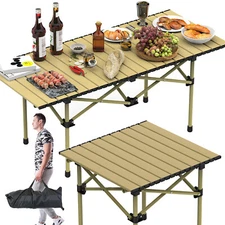 Aluminum Folding Camping Table Portable Picnic Grilling Camp Beach Side Table