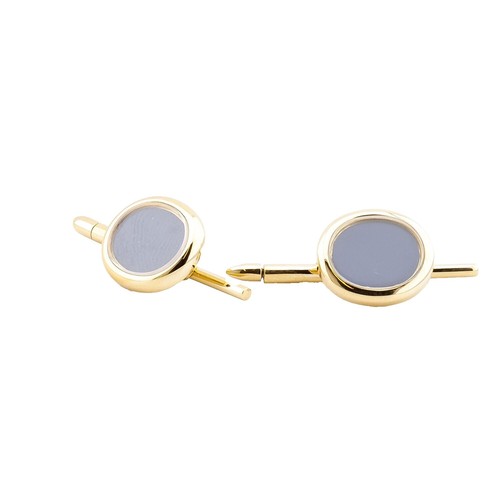 Chopard Happy Diamond Gold Cufflinks 18k Yellow Oval 3 Floating