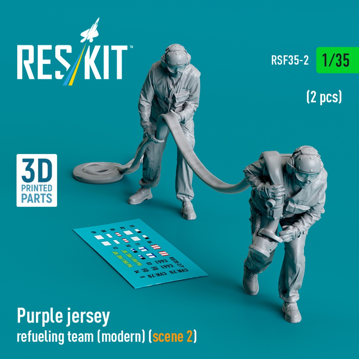 Purple Jersey Refueling Team (modern) Scale Figurines Kit 1:35 ResKit RSF35-0002