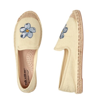 Coldwater Creek Escape Espadrilles by Walk With Me Sz 7M Flax Creek Blue Slip On
