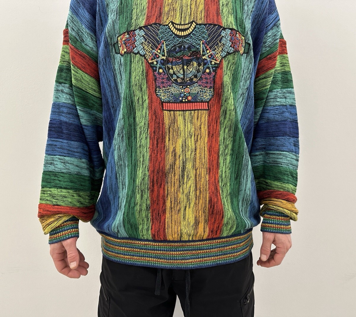 Vintage 1990s 90s Carlo Colucci Sweater Multicolor Rare size 54