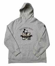 VTG Walt Disney World Hoodie Mens Large Gray Mickey Mouse 28 Stitched Sweatshirt