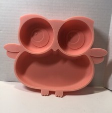 Kirecoo Silicone Suction Owl Plate for Children Kids Babies