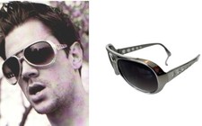 Jackass Aviator Johnny Knoxville Elvis Party Sunglasses Retro Silver 80's Frame