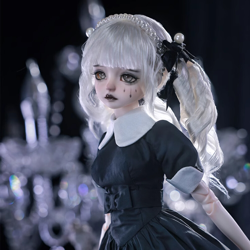 1/4 BJD Doll SD Ball Joint Doll Resin Girl Full Set Black White