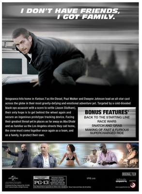 Furious 7 (DVD) • NEW • Paul Walker, Vin Diesel, The Fast and