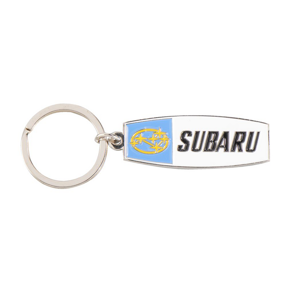 Subaru Logo Vintage Enamel Key Tag Keyring Key Chain Outback