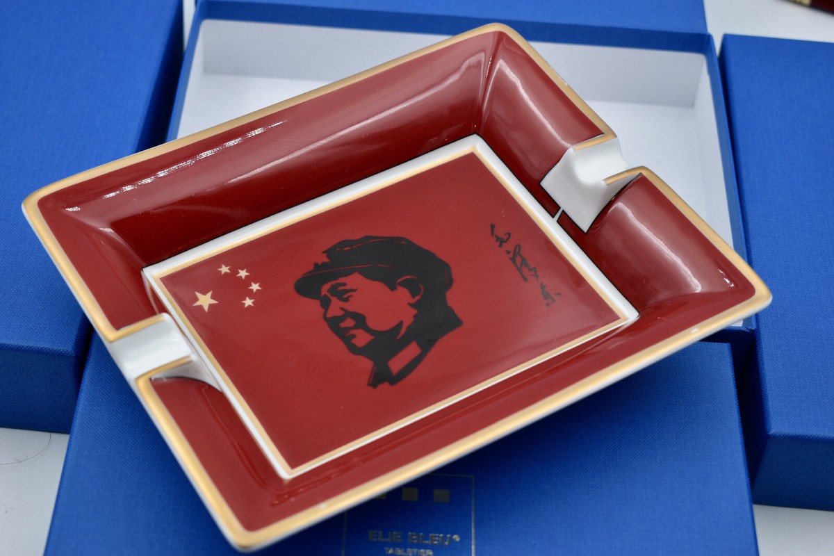 ELIE BLEU Porcelaine Ashtray Red Mao by Raynaud (Limoges) | eBay