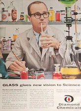 Diamond Chemicals Science Chemist Magazine Ad Retro Picture Vtg Wall Art Decor 