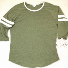LuLaRoe Randy shirt adult size L (large) heathered green white trim NWT