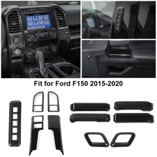 Carbon Fiber Door handle &Console Radio Panel Decor Trim Cover for Ford F150 15+