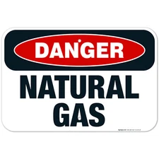 Danger Natural Gas Sign, OSHA Danger Sign,