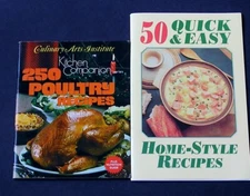 Vtg - 50 Quick & Easy Home Style Recipes+ 250 Poultry Recipes -Culinary Arts