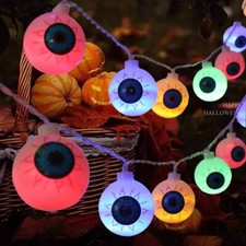 Halloween Eyeball String Fairy LED Colorful Lights Indoor/Outdoor Party Decor UK