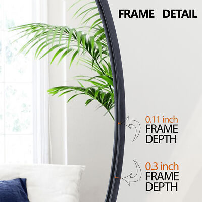 Segawe 24-Inch Round Black Metal Frame Wall Mirror - Modern For Bathroom, Bedroom, Entryway
