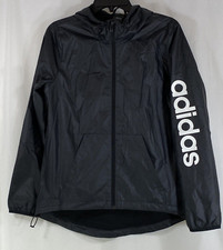 adidas Windbreaker Training Running Hooded Jacket Women  s S Black DP2408 NWT