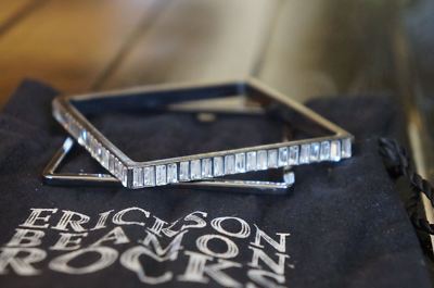 NEW Erickson Beamon Rocks Hematite Set of 2 Crystal Pave Square Bangle Bracelet