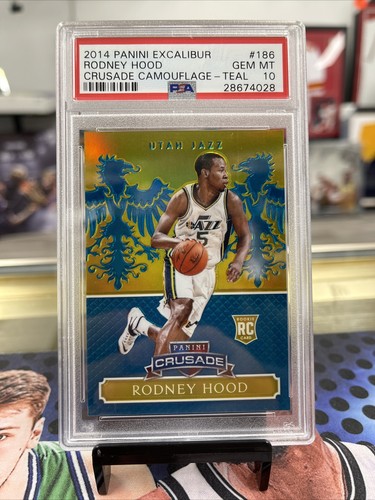 2014 Panini Excalibur Basketball Teal Rodney Hood #186 PSA 10