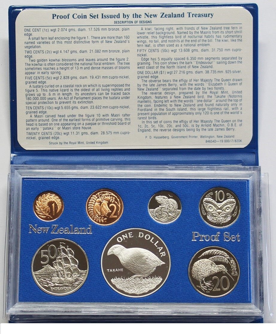 New Zealand - 1982 - Silver Proof Coin Set -- Takahe | eBay