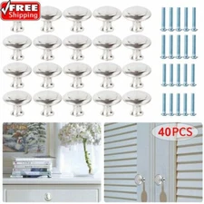 40 PCS Stainless Steel Door Knobs Cabinet Handles Cupboard Drawer Kitchen Pulls
