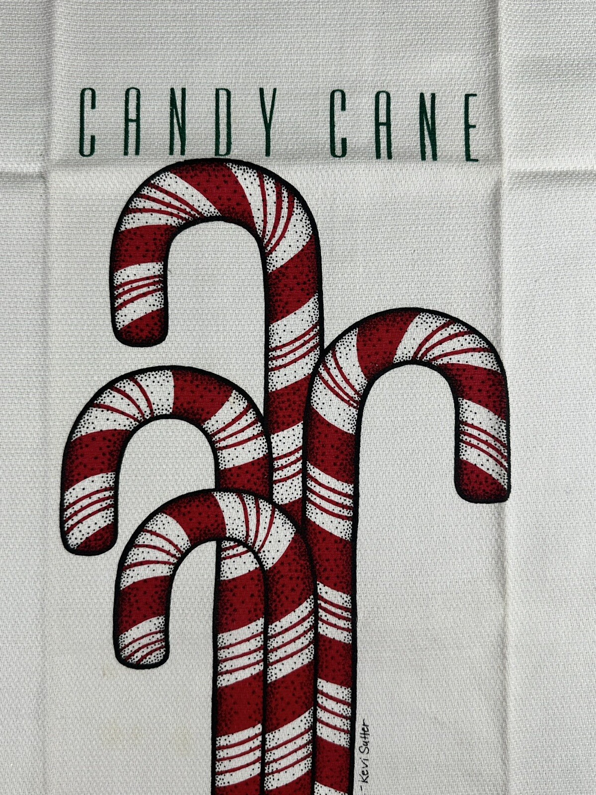 Candy Cane Kitchen Tea Towel & Pot Holder Christmas Holiday Gift Set VTG 1990's