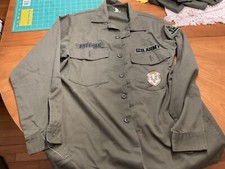 Vtg US Military Shirt OG-507 Mans Utility Poly Cotton Durable maybe 15.5x33 3