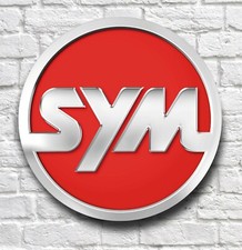 SYM SCOOTER 2FT GROSS GARAGE WANDSCHILD PLAKETTE MODS MANN H&Ouml;HLE SCHUPPEN H&Ouml;HLE MOTORRAD