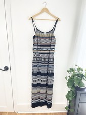 White House Black Market M Geometric Multi Color Strappy Maxi Dress Medium