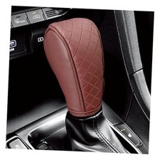 Leather Car Gear Shift Knob Cover - Anti-Slip Automatic Gear Shifter Burgundy