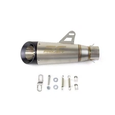 Slip-on 51mm 2" Universal Motorcycle Exhaust Muffler Pipe Tail Tips Silver