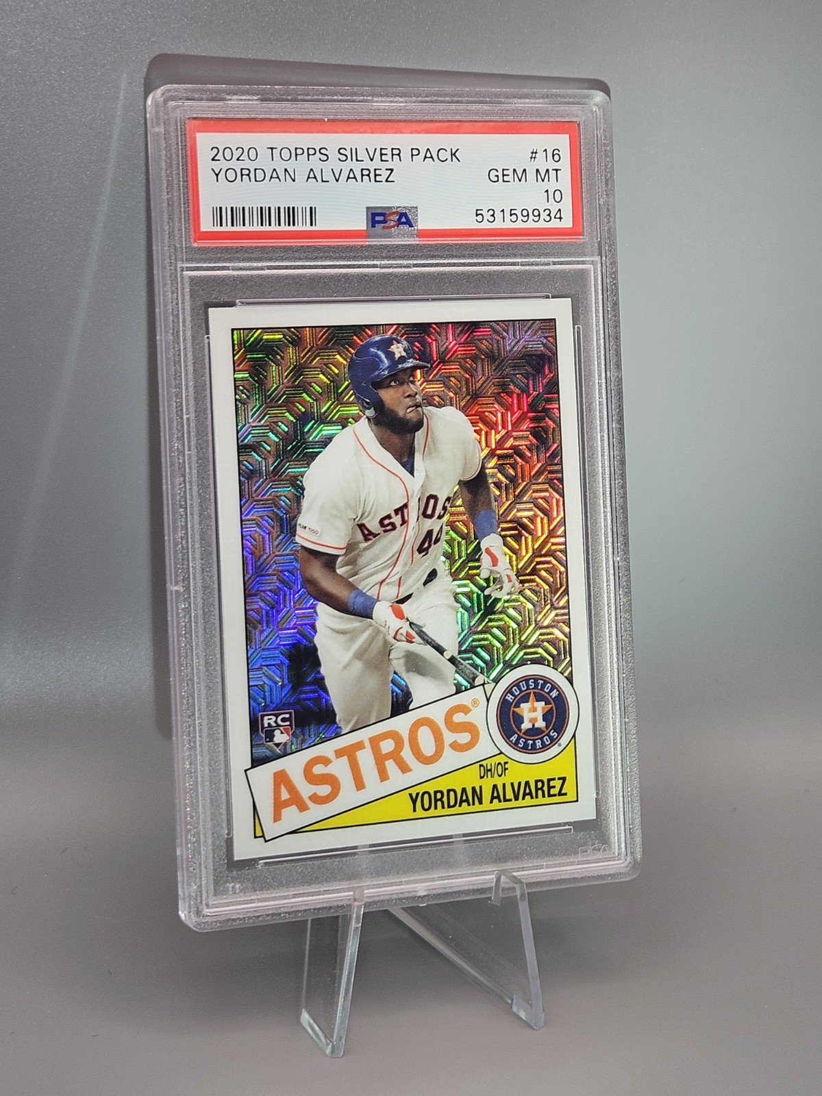 PSA 10 GEM (RC) Yordan Alvarez Silver Pack 1985 Chrome Baseball MOJO 2020 Topps view 2