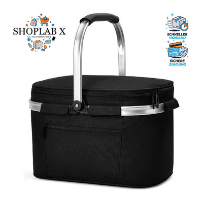 Kühltasche Faltbar Isoliert Thermo Picknickkorb 2 Personen Aluminiumrahmen 30L