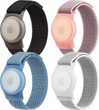 4 Pack Nylon Air Tag Bracelet for Kids, Soft Nylon Air Tag Wristband for Apple A