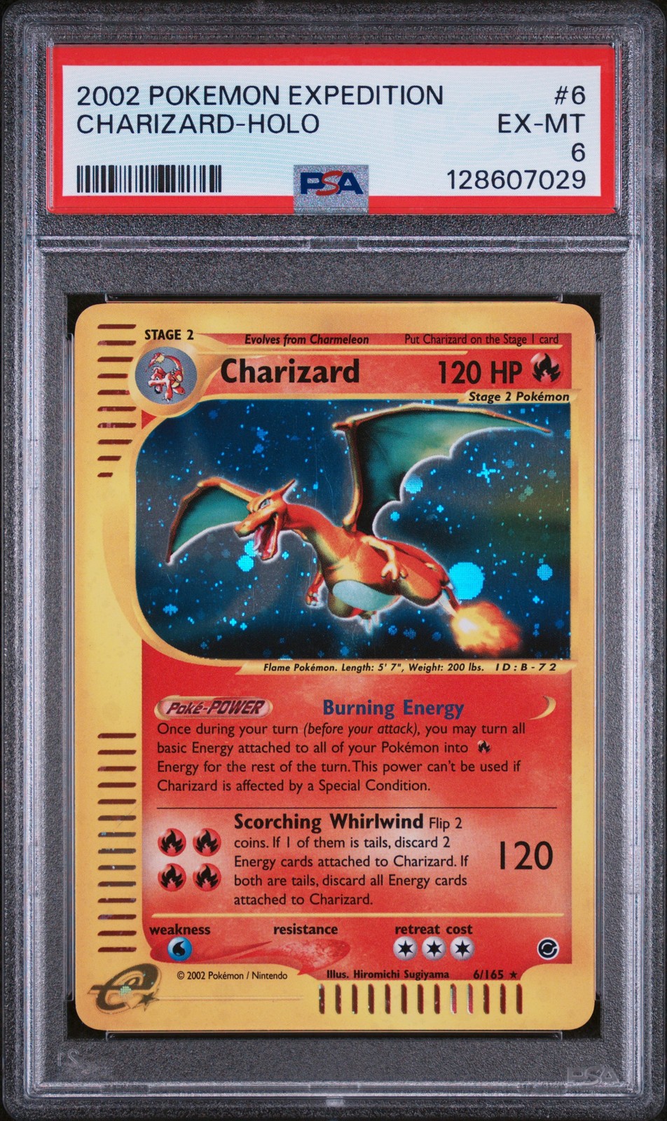 2002 POKEMON EXPEDITION #6 CHARIZARD-HOLO PSA 6