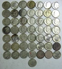 1946, 1947, 1948, 1949, 1950 ROOSEVELT DIME - LOT OF 50 - ROLL - DAMAGED