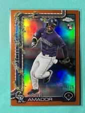 2025 Topps Holiday Chrome - Adael Amador #255 True Orange Refractor /25 (RC)