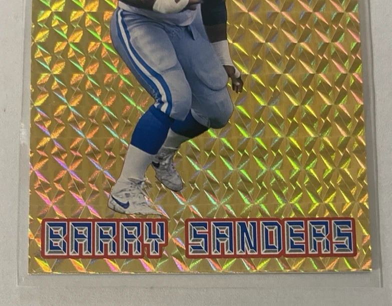 Barry Sanders 1993 Pacific Gold Prisms Parallel Card #16 - Total PSA Pop 19 - Image 2 of 4