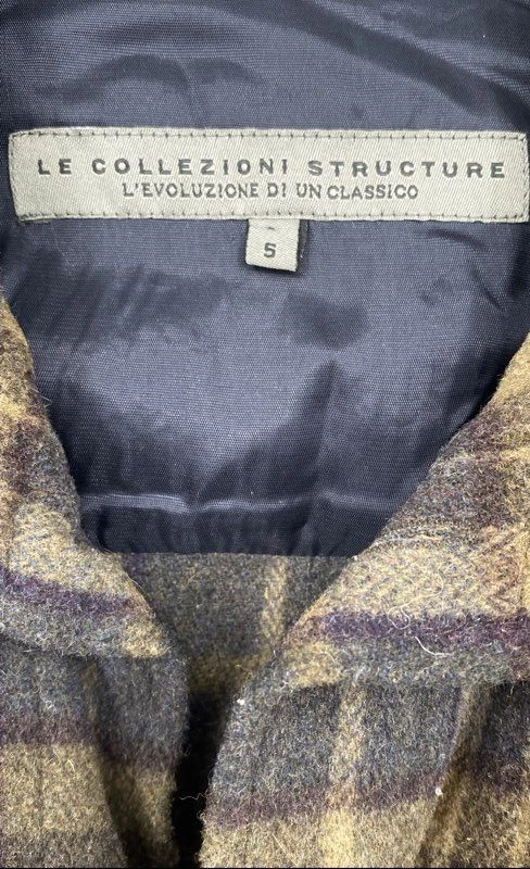 Le Collezioni Structure Mens Multicolor Plaid Flannel Shirt Jacket Size 5 - Image 4 of 4