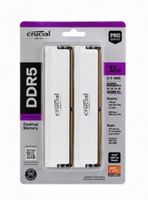 Image of Crucial Pro DDR5 RAM 32GB (2x16GB) 6000MHz CL36, Gaming Memory White