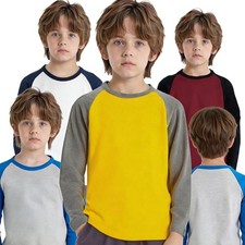 Kids Boys Top Color Block T-shirt Daily Sweatshirts Long Raglan Sleeves Casual